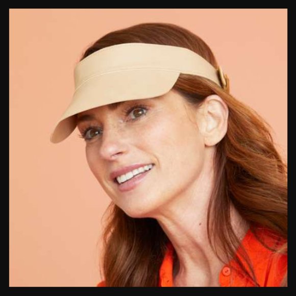 NWT Lack of Color Tan Beige Vegan Faux Leather Adjustable Visor Hat Cap $150.00 - Picture 6 of 12